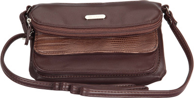 Lavie Women Casual Brown Leatherette Sling Bag