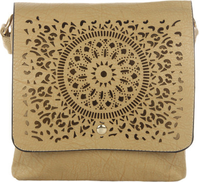 Dice Girls Casual Beige PU Sling Bag