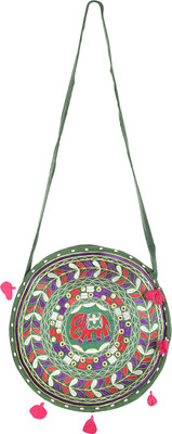 

Rajrang Women Casual Green Cotton Sling Bag