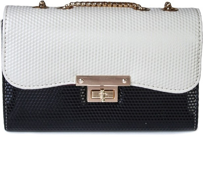 

Kleio Women Evening/Party Black PU Sling Bag