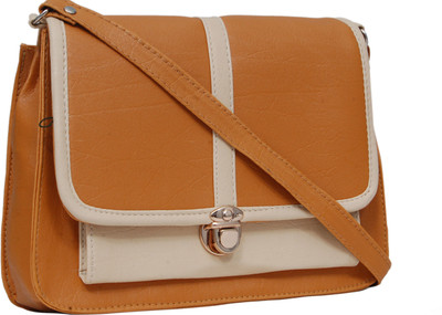 Borse Women Casual Tan, Beige PU Sling Bag, Beige;tan