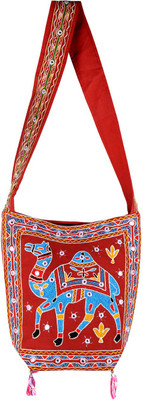 

Rajrang Women Casual Multicolor Cotton Sling Bag