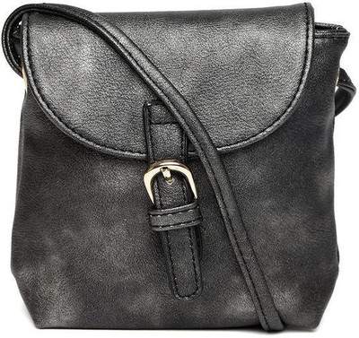 

Addons Women Casual Black PU Sling Bag
