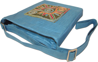 Indha Craft Women Casual Blue Polyester Sling Bag