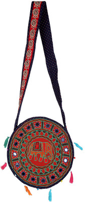 

Rajrang Women Casual Maroon, Blue Cotton Sling Bag, Blue;maroon