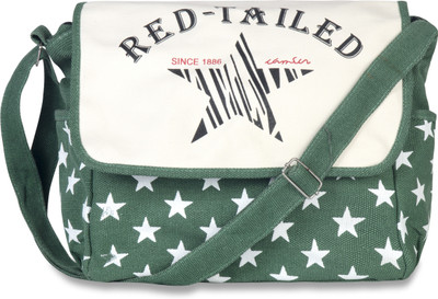 

Felicita Women Casual Green, Beige Canvas Sling Bag, Beige;green