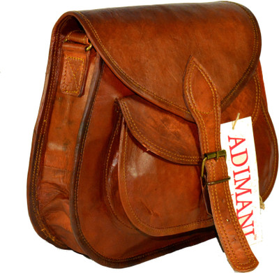 

Adimani Women Casual Brown Genuine Leather Sling Bag