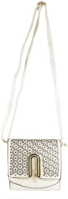 

Heels & Handles Women White Leatherette Sling Bag