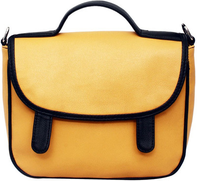 

La Volsa Women Casual Yellow Genuine Leather Sling Bag