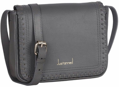 

Justanned Women Formal Grey Genuine Leather Sling Bag