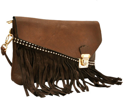 

Hawai Women Evening/Party Brown PU Sling Bag
