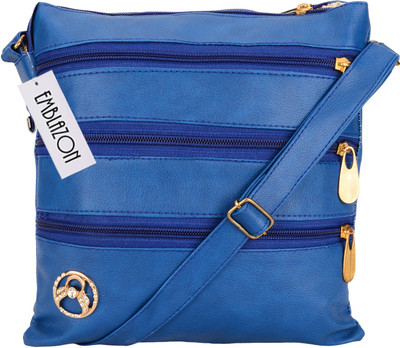 

Emblazon Men & Women Casual Blue PU Sling Bag