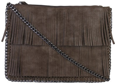 

Lino Perros Women Grey Leatherette Sling Bag