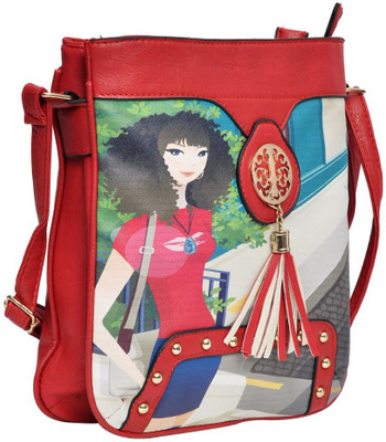 

Hawai Women Casual Red PU Sling Bag