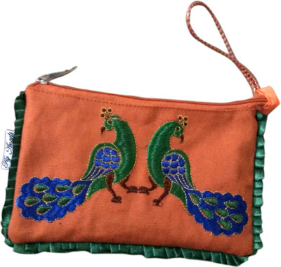 

Fly Angels Women Casual Orange Canvas Clutch