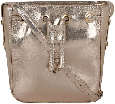 

Berrypeckers Women Casual Gold PU Sling Bag