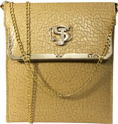 

SPLICE Girls Evening/Party Tan PU Sling Bag