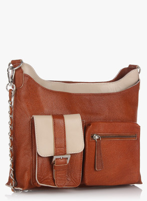 

Fume Men & Women Casual Brown Genuine Leather Sling Bag