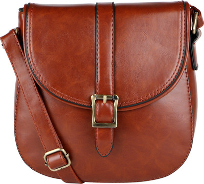 

Lino Perros Women Casual Brown Leatherette Sling Bag