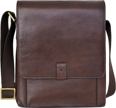 

Hidesign Men Formal Brown Genuine Leather Sling Bag