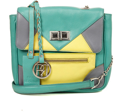 

Phive Rivers Women Evening/Party Green Genuine Leather Sling Bag