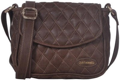 

Justanned Women Casual Brown Genuine Leather Sling Bag