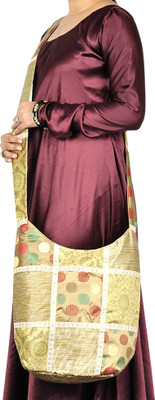 

Lal Haveli Women Casual Beige Silk Sling Bag