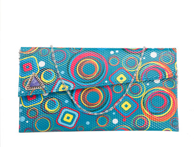 

Skyways Women Evening/Party Blue PU Sling Bag