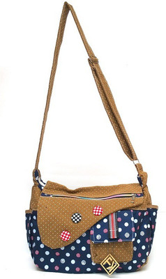 

Fashion Knockout Women Casual Blue Cotton Sling Bag