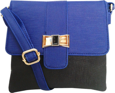 

Falah Bag Works Girls Casual Blue PU Sling Bag