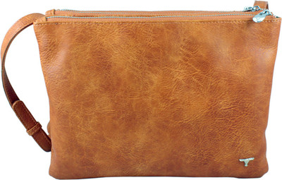

Bulchee Women Casual Orange Leatherette Sling Bag