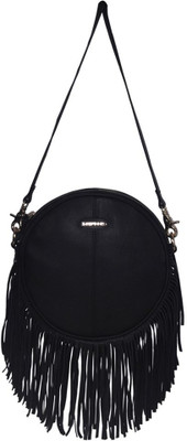 

Justanned Women Casual Black Genuine Leather Sling Bag