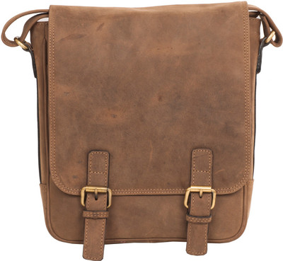 

LeCobbs Men Casual Khaki Denim Sling Bag