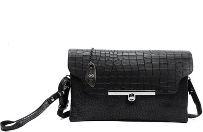 

Pepgirls Women Casual Black Leatherette Sling Bag