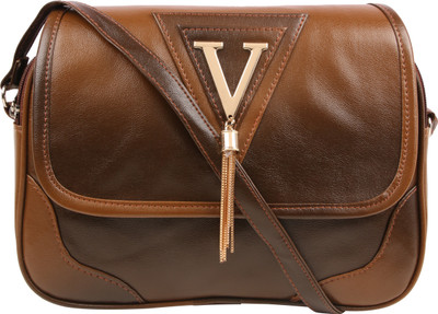 

Satchel Women Casual Brown PU Sling Bag