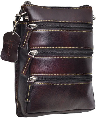 

Hawai Women Casual Brown Genuine Leather Sling Bag