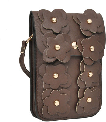 

Hawai Women Evening/Party Brown PU Sling Bag