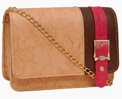 

Borse Women Evening/Party Tan PU Sling Bag