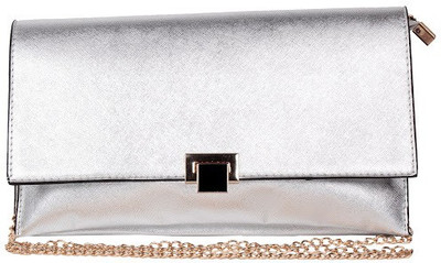 

Trendberry Women Silver PU Sling Bag