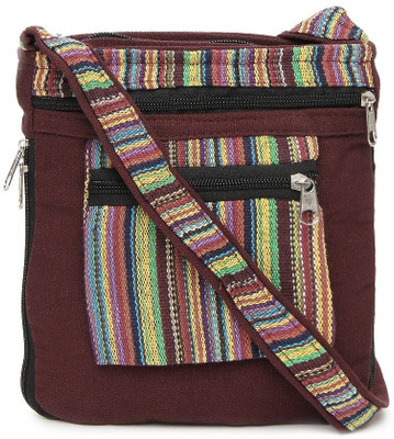 

Kraftrush Women Red Cotton Sling Bag