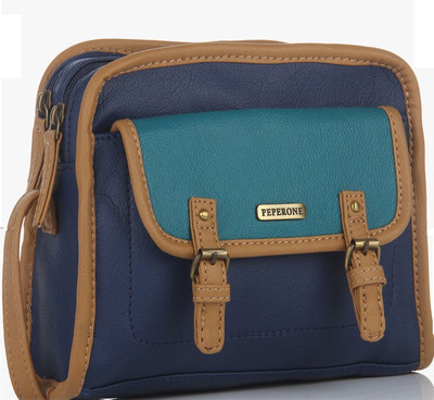 

Peperone Women Casual Blue PU Sling Bag