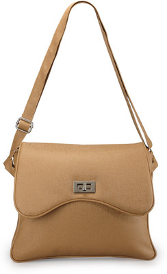 

Frosty Fashion Women Casual Beige PU Sling Bag