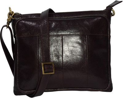 

Pellezzari Girls Casual Brown Genuine Leather Sling Bag