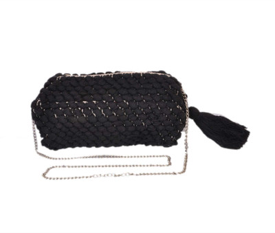 

Diwaah Women Evening/Party Black Canvas Sling Bag