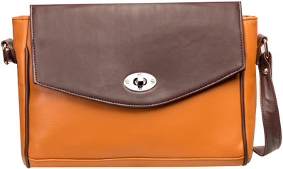 

Louise Belgium Women Casual Brown, Tan Leatherette Sling Bag