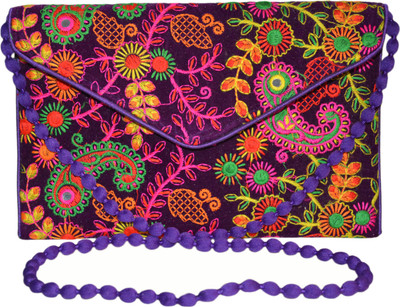 

Vedic Deals Women Evening/Party Purple Canvas Sling Bag