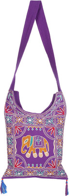 

Rajrang Women Casual Purple, Brown, Red Cotton Sling Bag, Brown;purple;red
