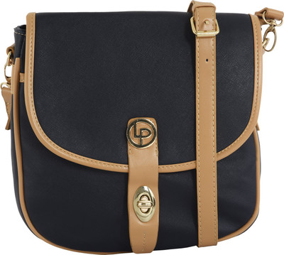 

Lino Perros Women Casual Black Leatherette Sling Bag