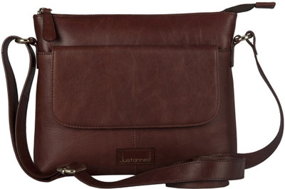 

Justanned Women Formal Brown Genuine Leather Sling Bag