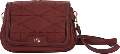 

AND Women Casual Red PU Sling Bag